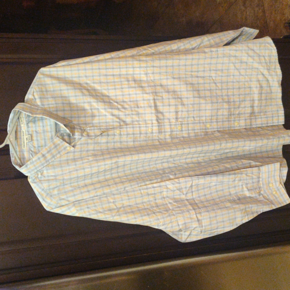 The New Ivy Brand, XXL Slim Fit, lt blue, dk blue stripes, gold pin stripes,